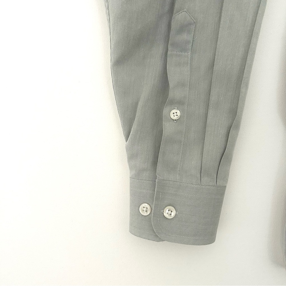 Valentino Uomo Button Down Dress Shirt Cotton Long Sleeve Green Small 15.5 32/33 - Picture 7 of 15